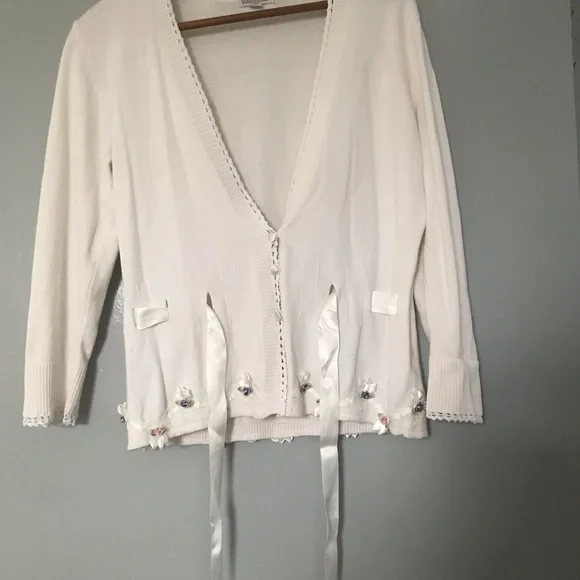 Soft feel no Itch Cotton Cardigan/Top Pretty Vintage classic quality - Picture 8 of 16